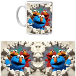 Elmo és Cookie Monster mintás bögre