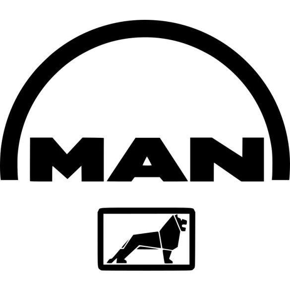 Man logo matrica 10cm x 10cm fekete