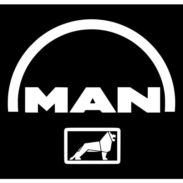 Man logo matrica 10cm x 10cm fehér