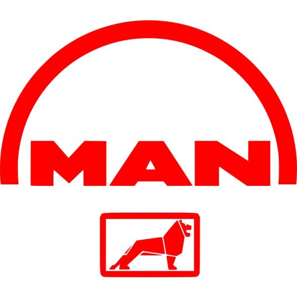 Man logo matrica 10cm x 10cm piros