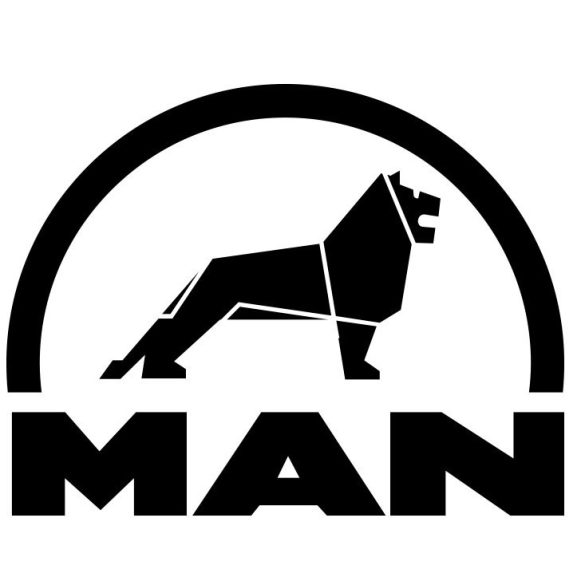 Man logo matrica 25cm x 25cm fekete